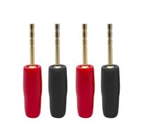 20 pz rame placcato oro 2mm pin adattatore spina a banana pin dritto terminali a banana connettori for altoparlanti connettore cablaggio(20 Red)