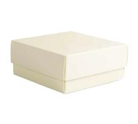 20 PZ SCATOLA BOMBONIERE CARTONE FONDO E COPERCHIO CREMA 10x10x5 CM REGALO CONFEZIONE