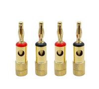 20 pz/set 4mm Spina A Banana Rame Puro Placcato Oro Amplificatori Filo 'altoparlante Connettori Audio Video(8 Red)