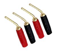 20 pz/set connettore a spina con pin a banana piegato cavo da 2 mm adattatore a spina audio for altoparlante a vite a banana rosso nero(20 Black)