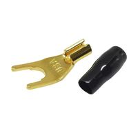 20 pz/set connettore adattatore senza saldatura a forcella tipo Y placcato oro da 4 mm con guaina(10 Red 10 Black)