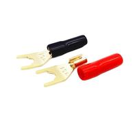 20 pz/set connettore adattatore senza saldatura a forcella tipo Y placcato oro da 4 mm con guaina(20 Red)
