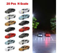 20 pz set modellino auto LED per paesaggi ferroviari in scala N e layout di cost