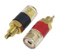 20 Pz/set Ottone Placcato Oro 4MM Terminali Binding Post Binding Spina A Banana Connettore for Amplificatore Altoparlante Rosso + Nero(20 Red)