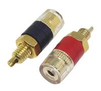 20 Pz/set Ottone Placcato Oro 4MM Terminali Binding Post Binding Spina A Banana Connettore for Amplificatore Altoparlante Rosso + Nero(20 Black)
