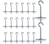 20 Pz Tasselli a Molla con Gancio, Tasselli ad Ancora M5 x 100mm Acciaio al Carbonio Tasselli Basculanti Ganci da Soffitto Singolo Carico 15Kg per Piante Sospese Cartongesso Montaggio a Parete