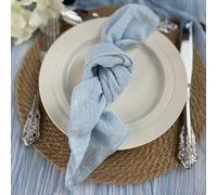 20 Pz Tovaglioli Garza di Cotone 41 Cm Tovagliolo Mussola Strofinacci Cena retrò Garza Festa di Nozze Rustico Decorazione della Tavola, Sky Blue