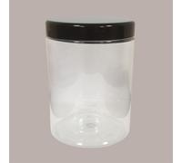 20 Pz Vaso Barattolo Pet Trasparente Alto100 Ml + Coperchio Nero Lucido Ideale per Gelato