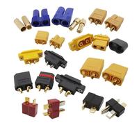 20 Pz XT Connettore XT30 XT60 XT60E1 XT60H XT60E XT60EW XT60W XT90 T-Plug EC5 Banana Maschio Femmina Proiettile Spine della batteria(10Pair T-Plug Black)