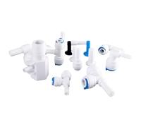 20 raccordi per tubo ad osmosi inversa da 1/4 3/8 con attacco rapido da 1/4 3/8 stelo L diritto a T per acquari d'acqua (7166)
