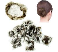 20 reti per capelli, retine per capelli per chignon, con bordo elastico invisibile, rete per balletto, chignon, per donne, ragazze, danza, infermiere, parrucca, fissaggio dei capelli (caffè)