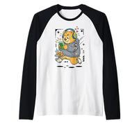 20 Retro Orso Cuffie Cute Gamer Teddy Game Maglia con Maniche Raglan