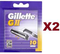 20 RICARICHE GILLETTE GII 2 LAME RICAMBIO RASOIO G II DA BARBA RASATURA VINTAGE