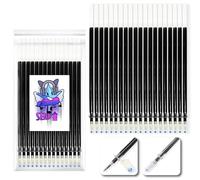 20 Ricariche XXL per penna gel cancellabile compatibile anche con Legami punta 0,5. bullet stick per scritturaa scuola, su tessuto e pelle termo-cancellabile (nero)