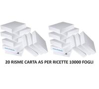 20 Risme TOTALE 10000 FOGLI di Carta A5 80GR ADATTE A STAMPE PER RICETTE MEDICHE