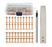 20 rivetti e frese in rame con setter, chiusura per rivetti in pelle e rame, rivetti in pelle, strumento di fissaggio per cinture, portafogli, collari, forniture artigianali (stile C)