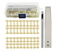 20 rivetti e frese in rame con setter, chiusura per rivetti in pelle e rame, rivetti in pelle, strumento di fissaggio per cinture, portafogli, collari, forniture artigianali (stile A)