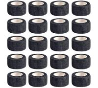 20 Rotoli Benda Elastica Autoadesiva, Elastico Garza Autoadesiva 2.5 cm x 4.5 m Benda Elastica Coesiva, Nero Bende Elastiche Per Bendaggi per la Protezione dello Sport, le Fasce per Animali Domestici