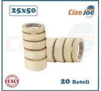 20 Rotoli Carta Gommata 25x50 - Nastro Adesivo Mascheratura Imballaggi