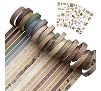 20 Rotoli Di Nastro Di Carta Retrò, 3 Adesivi, Nastro Fai-Da-Te Manuale, Per Mascheratura Artistico, Sottile Antico, Pacchetto Materiale Fai-Da-Te