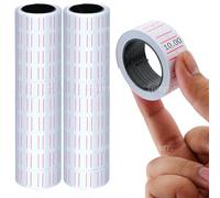 20 Rotoli Etichette Prezzatrice 21mm x12mm | 10000 Etichette di Prezzo per Negozi | Rotoli Prezzatrice per Negozio