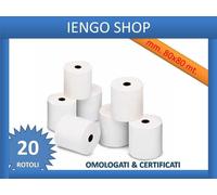 20 ROTOLI TERMICI MM.80 X 80 METRI CARTA CERTIFICATA DI QUALITA' FATTURABILE