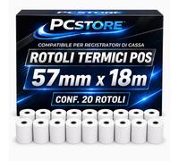 20 Rotoli Termici POS 57x18m Carta Termica Alta Qualità POS Bancari e Terminali