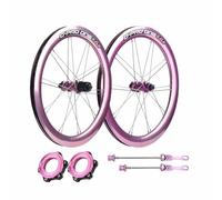 20" Ruote Anteriori E Posteriori Per Bici Pieghevoli 406/451 BMX Set Di Ruote Con Freno A Disco, Cassetta Da 8-11 Velocità, 100/135mm QR, Cerchi A Doppia Parete In Alluminio(Roze,406)