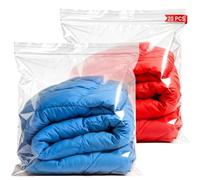 20 sacchetti con zip grandi: 60 x 80 cm, riutilizzabili, con cerniera lampo, sacchetti di plastica, sacchetti richiudibili per riporre vestiti, trapunte, coperte