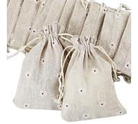 20 sacchetti di lino con coulisse, sacchetti regalo in tessuto di cotone 10 x 14 cm, piccoli sacchetti regalo in tela per Natale, matrimoni e feste