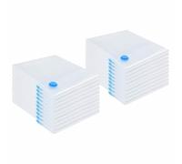 20 sacchetti portaoggetti trasparenti e blu in poliammide e polietilene, 130 x 100 cm, sacchetti sottovuoto per vestiti, lenzuola, cuscini, salvaspazio in soggiorno e cantina