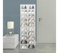 20 scarpiere impilabili, scatola di raccolta per scarpa in plastica trasparente, impilabile, pieghevole, durevole
