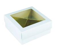 20 scatole bomboniere cartone celeste + divisore superficie trasp. 10x10x4,5 cm