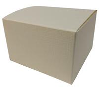 20 SCATOLE BOMBONIERE CARTONE PIEGHEVOLE SETA AVORIO 14x14x8 CM
