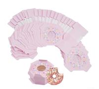 20 scatole per caramelle a tema ciambella, bomboniere per matrimoni, cioccolatini, per compleanni, feste di bambini, materiale di carta (rosa)