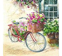 20 Servietten Flowerbike - Blumenfahrrad/Blumen/Fahrrad/Vintage 33x33cm
