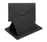 20 Set 4 x 6" Cartoncini Neri Piega A Metà E Buste, Nero