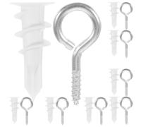 20 Set Ancoraggi Autofilettanti Occhielli e Viti Robuste | Nailon e Ferro, per Wallboard e Gesso, Fissaggio Leggero, Adatti a Staffe e Accessori Decorativi