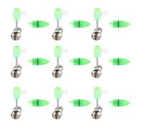 20 Set Campanelli da Pesca LED Avvisatore, Verde | Lampada e Campanello Rimovibili, Design Filettato, Plastica e Metallo, Accessori da Pesca Notturna