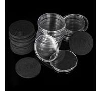 20 Set di Capsule per Monete da 46 mm con 6 Dimensioni (20/25/30/35/40/46 mm) Custodia per Portamonete con Guarnizione Protettiva in Schiuma Regolabile per Collezione di Monete DC0340