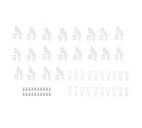20 set di corna di microcontrollo a 4 fori da 1 mm per aereo RC | Kit forcella KT angolo del timone per velivoli ad ala fissa in schiuma con 20 corni di controllo, perno 20 forcella, 20 viti