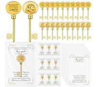 20 set di regali di apprezzamento per i dipendenti a forma di chiave sfusa spille di apprezzamento biglietti di ringraziamento sacchetti di organza smaltati spille da bavero per team building