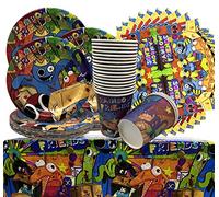 20 Set di Stoviglie per Feste degli Ospiti, 61 Pezzi Amici dell'arcobaleno Forniture per Feste di Compleanno Tazze Tovaglioli Tovaglia per Amici dell'arcobaleno Decorazioni per Bambini Baby Shower