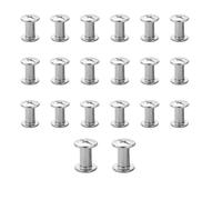 20 set di viti Chicago,M5×10mm Rivetti a Vite, kit di viti Chicago Phillips,rivetto in metallo Chicago Button, per cintura in pelle fai da te Craft cintura decorazione rilegatura (Argento)