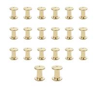 20 set di viti Chicago,M5×10mm Rivetti a Vite, kit di viti Chicago Phillips,rivetto in metallo Chicago Button, per cintura in pelle fai da te Craft cintura decorazione rilegatura (Oro)