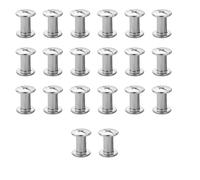 20 set di viti Chicago,M5×12mm Rivetti a Vite, kit di viti Chicago Phillips,rivetto in metallo Chicago Button, per cintura in pelle fai da te Craft cintura decorazione rilegatura (Argento)