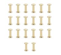 20 set di viti Chicago,M5×15mm Rivetti a Vite, kit di viti Chicago Phillips,rivetto in metallo Chicago Button, per cintura in pelle fai da te Craft cintura decorazione rilegatura (Oro)