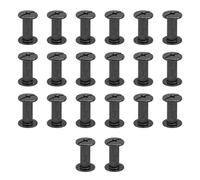 20 set di viti Chicago,M5×mm Rivetti a Vite, kit di viti Chicago Phillips,rivetto in metallo Chicago Button, per cintura in pelle fai da te Craft cintura decorazione rilegatura (Nero lucido, M5*12)