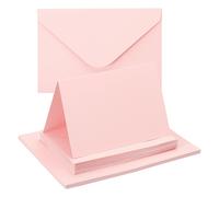 20 Set per 4x6In Blank Greeting Cards and Envelopes per DIY Craft, Light Pink