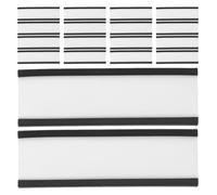 20 Set Porta Etichette a Canale C Inserti Carta e Coperture | Design Nero Minimalista, Coperture Trasparenti, per Librerie e Gestione Inventario, Riutilizzabile